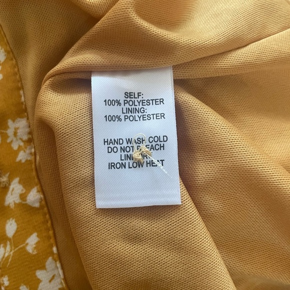 Lulus Dress After Bloom Delight Golden Yellow Floral High Low Mid XS - Picture 6 of 7
